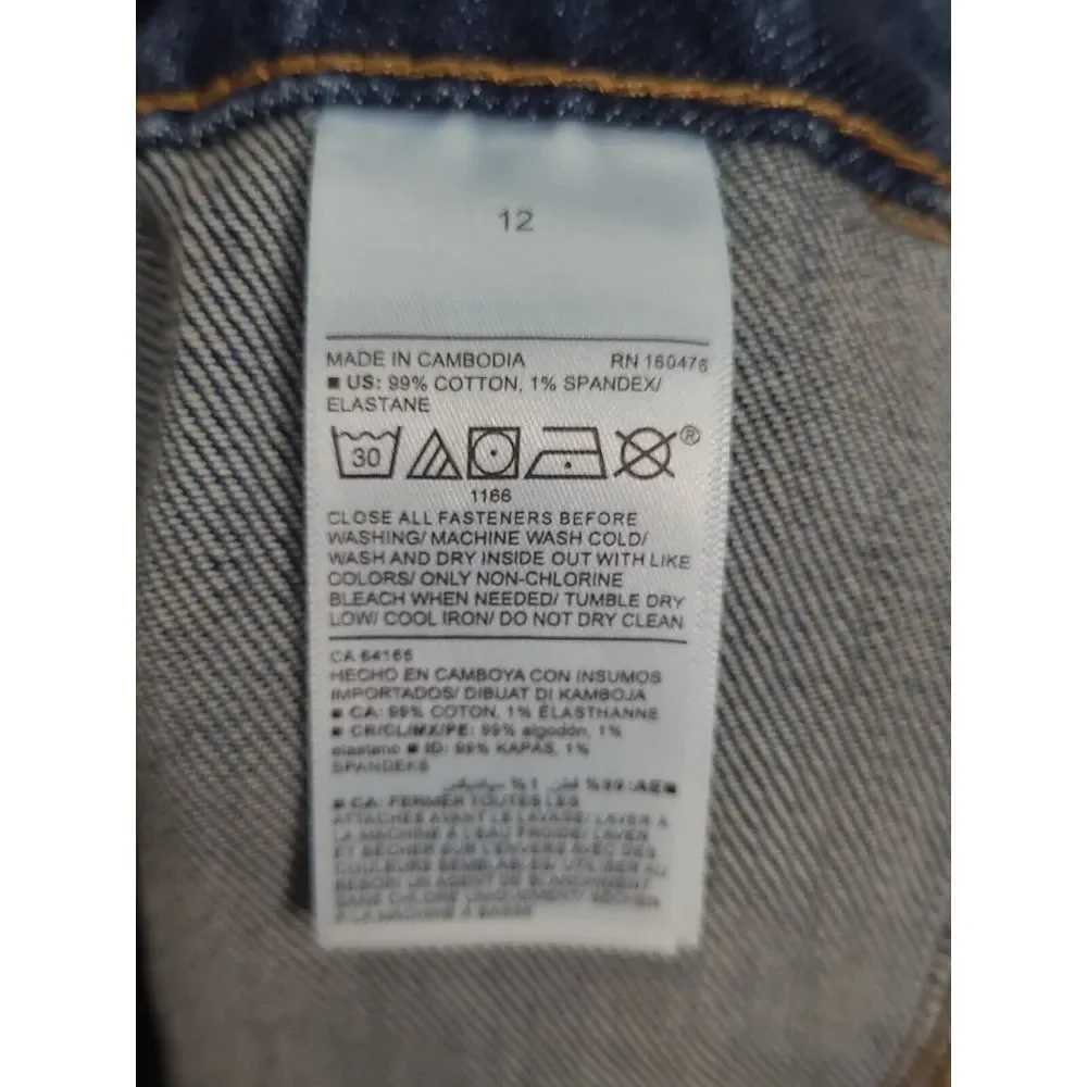 Old NAVY High-Waisted Utility Pocket‎ Jean Skirt for Women Sz 12 Blue